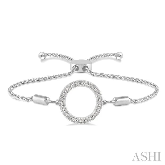 Silver Circle Diamond Lariat Bracelet