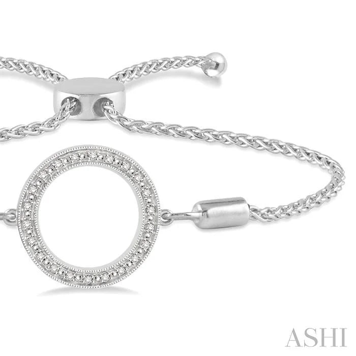 Silver Circle Diamond Lariat Bracelet