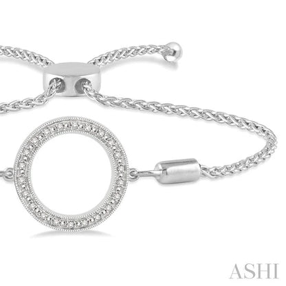 Silver Circle Diamond Lariat Bracelet