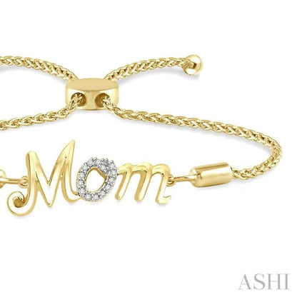 Gold Vermeil Mom Diamond Lariat Bracelet