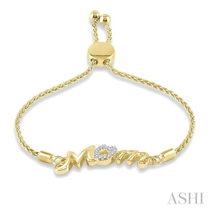 Gold Vermeil Mom Diamond Lariat Bracelet