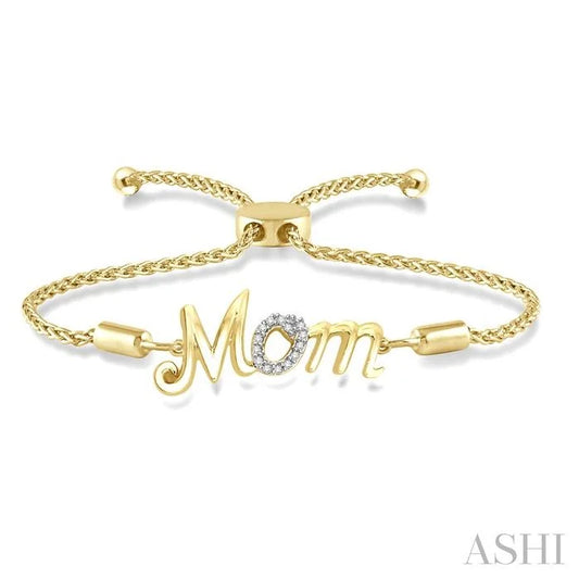 Gold Vermeil Mom Diamond Lariat Bracelet