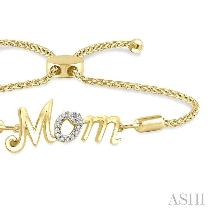 Gold Vermeil Mom Diamond Lariat Bracelet