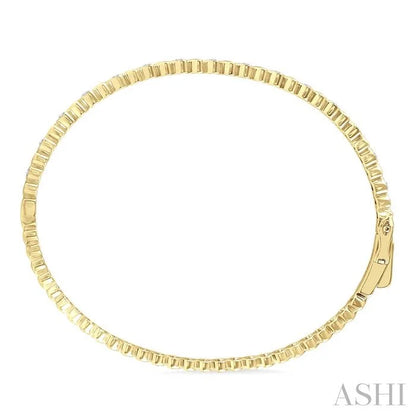 Gold Vermeil Puffed Heart Shape Diamond Bangle