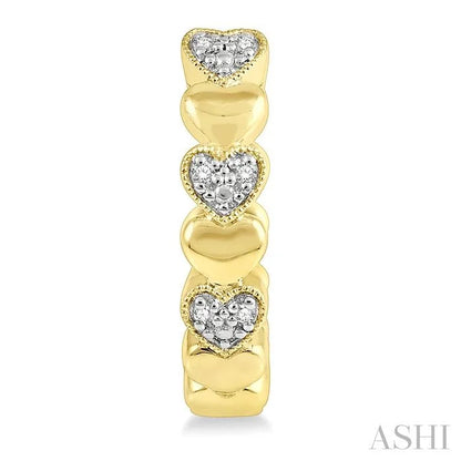 Gold Vermeil Heart Shape Diamond Hoop Earrings