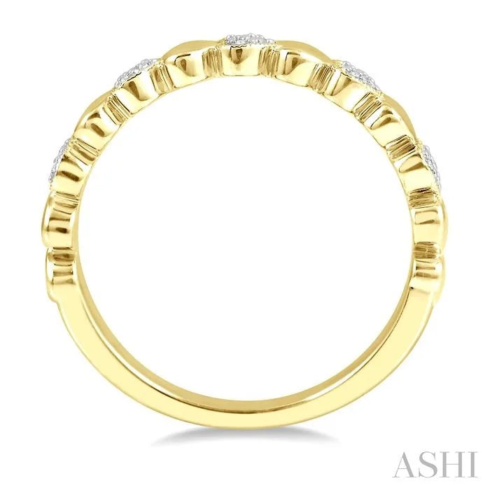 Gold Vermeil Puffed Heart Shape Diamond Band