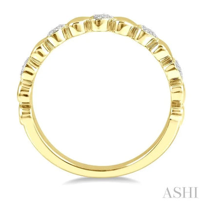 Gold Vermeil Puffed Heart Shape Diamond Band