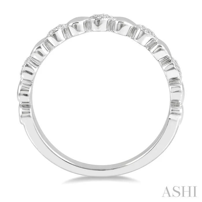 Silver Puffed Heart Shape Diamond Band