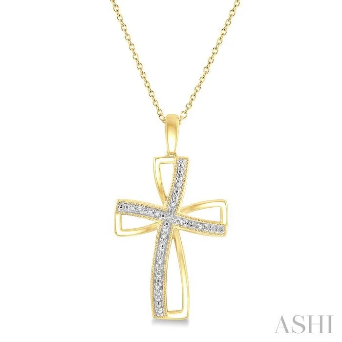 Gold Vermeil Cross Diamond Fashion Pendant