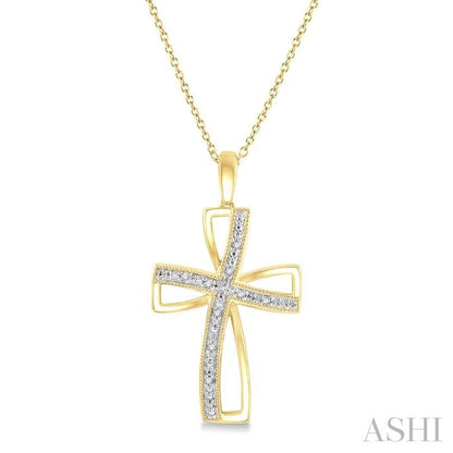 Gold Vermeil Cross Diamond Fashion Pendant