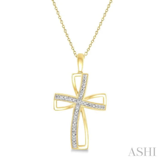 Gold Vermeil Cross Diamond Fashion Pendant
