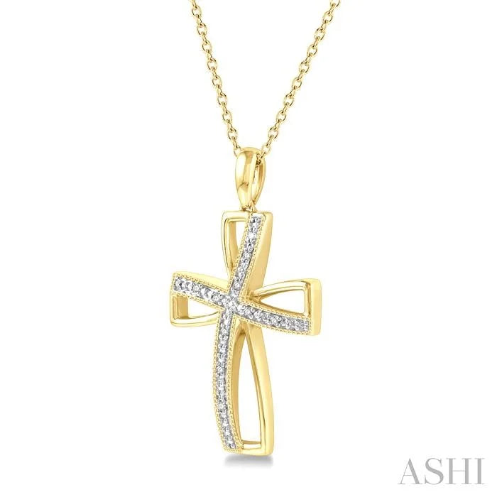Gold Vermeil Cross Diamond Fashion Pendant