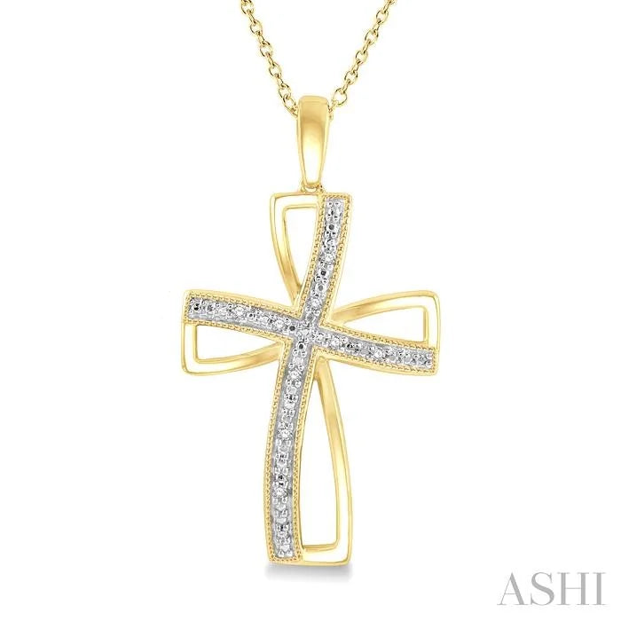 Gold Vermeil Cross Diamond Fashion Pendant