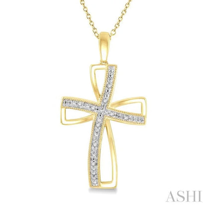 Gold Vermeil Cross Diamond Fashion Pendant