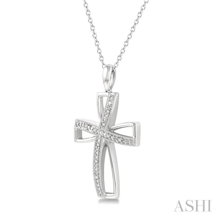 Silver Cross Diamond Fashion Pendant