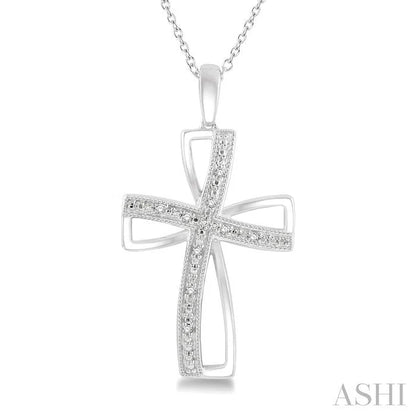 Silver Cross Diamond Fashion Pendant