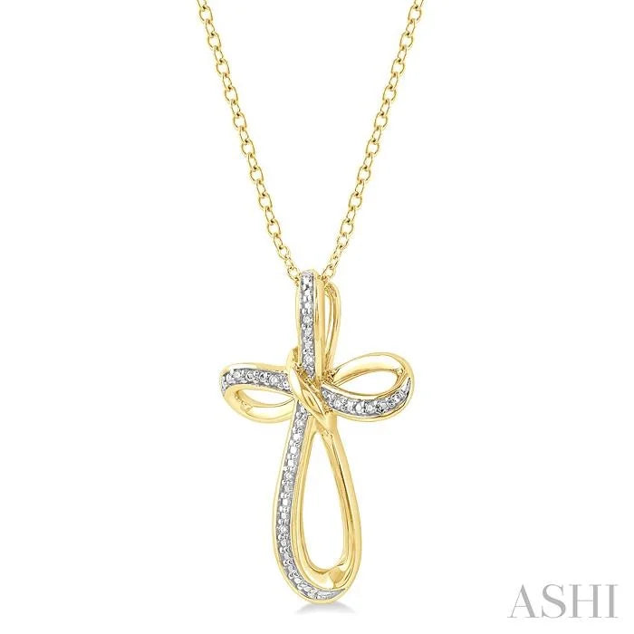 Gold Vermeil Cross Diamond Fashion Pendant
