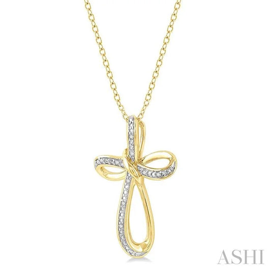 Gold Vermeil Cross Diamond Fashion Pendant