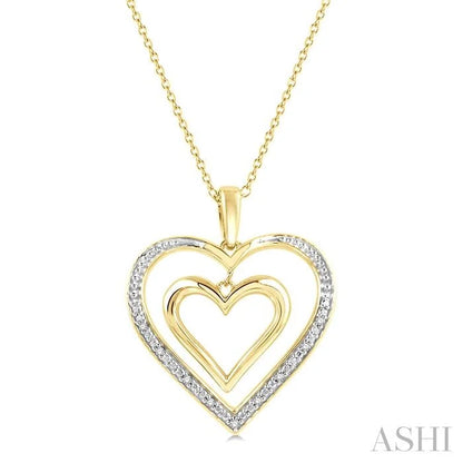 Gold Vermeil Double Heart Shape Diamond Fashion Pendant