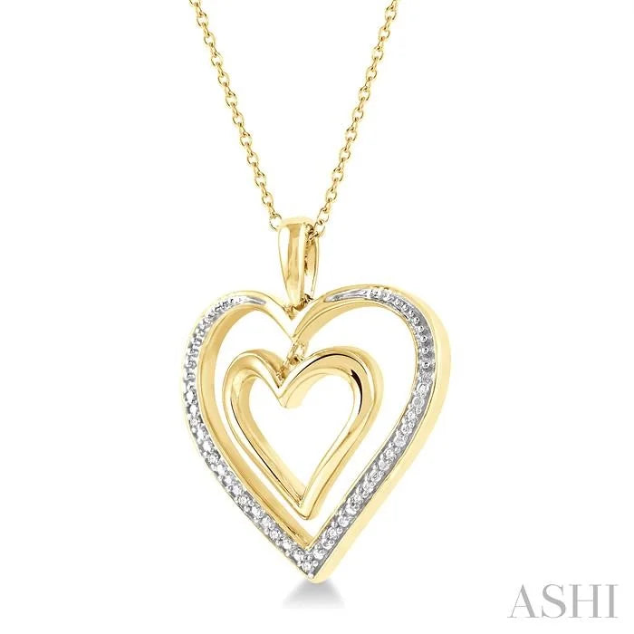 Gold Vermeil Double Heart Shape Diamond Fashion Pendant