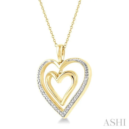 Gold Vermeil Double Heart Shape Diamond Fashion Pendant