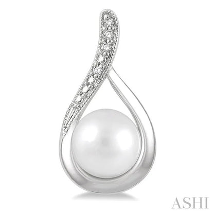 Silver Pearl Diamond Earrings
