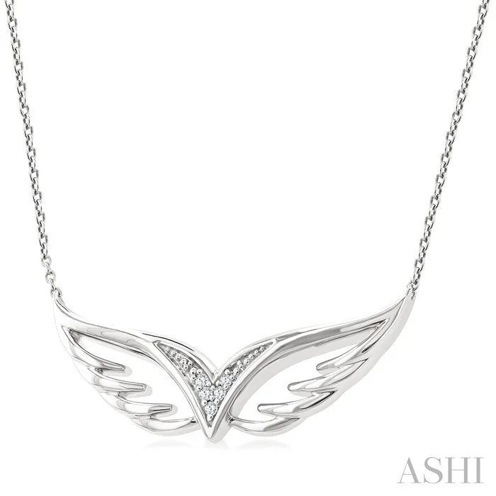 Silver Angel Wings Diamond Fashion Pendant