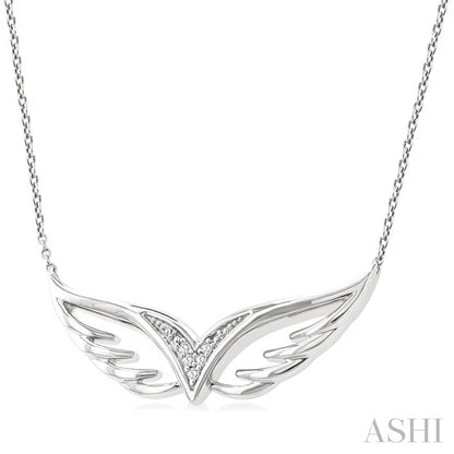Silver Angel Wings Diamond Fashion Pendant