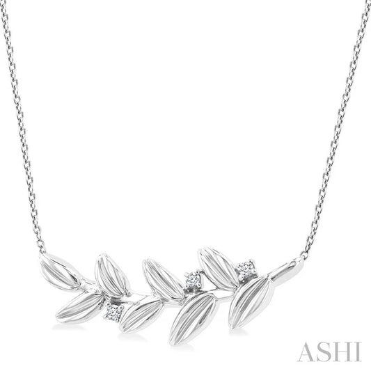 Silver Leaf Diamond Fashion Pendant