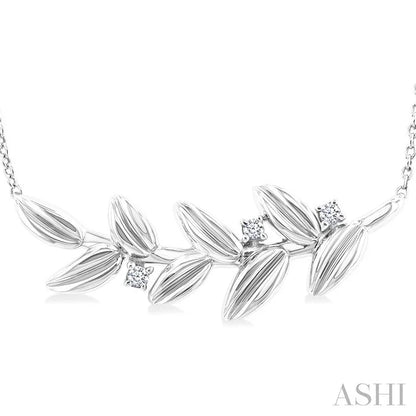 Silver Leaf Diamond Fashion Pendant