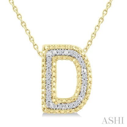 Gold Vermeil Bubble 'D' Initial Diamond Pendant