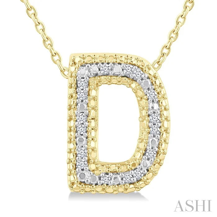 Gold Vermeil Bubble 'D' Initial Diamond Pendant