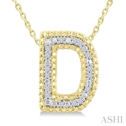 Gold Vermeil Bubble 'D' Initial Diamond Pendant