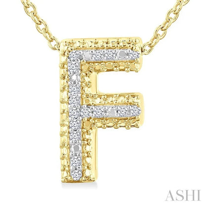 Gold Vermeil Bubble 'F' Initial Diamond Pendant