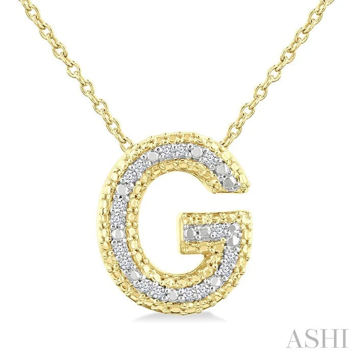 Gold Vermeil Bubble 'G' Initial Diamond Pendant