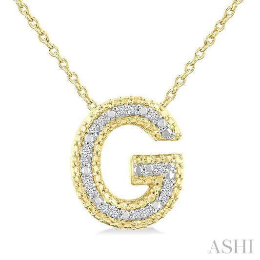 Gold Vermeil Bubble 'G' Initial Diamond Pendant