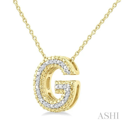 Gold Vermeil Bubble 'G' Initial Diamond Pendant