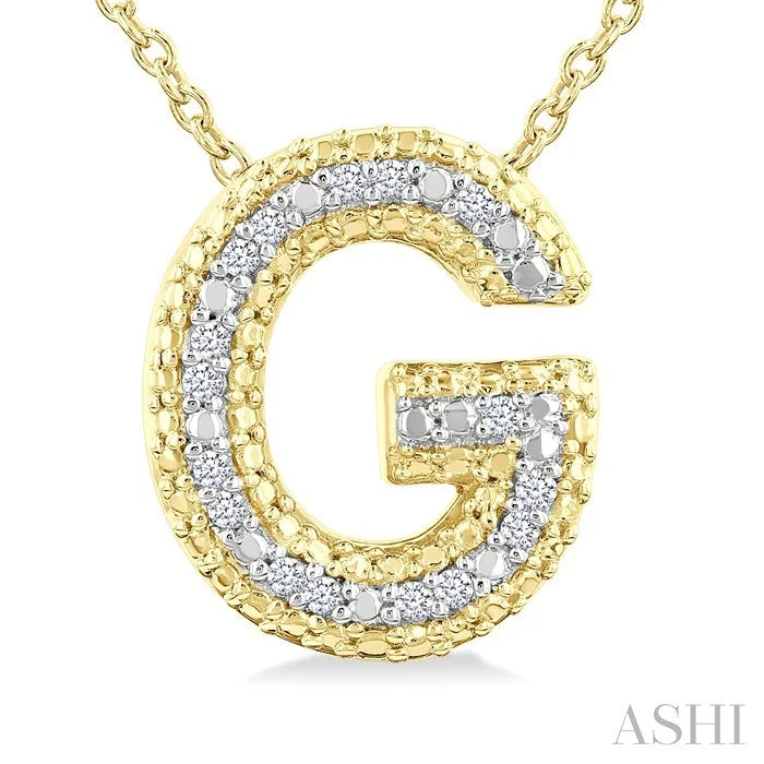 Gold Vermeil Bubble 'G' Initial Diamond Pendant