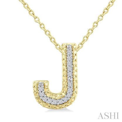 Gold Vermeil Bubble 'J' Initial Diamond Pendant