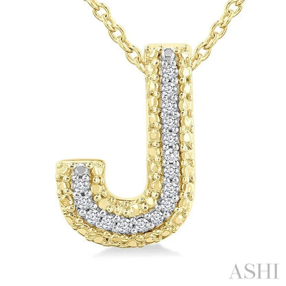 Gold Vermeil Bubble 'J' Initial Diamond Pendant