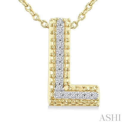 Gold Vermeil Bubble 'L' Initial Diamond Pendant