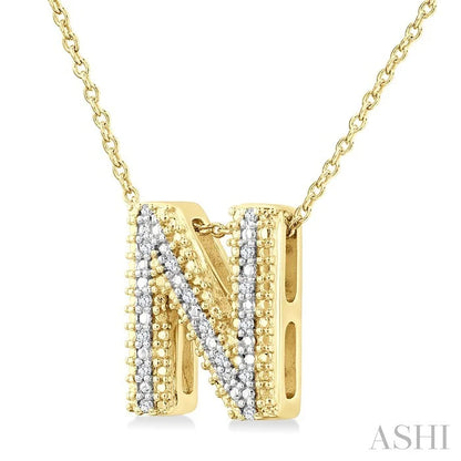 Gold Vermeil Bubble 'N' Initial Diamond Pendant