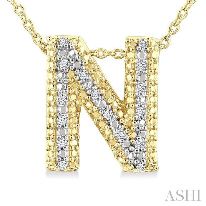 Gold Vermeil Bubble 'N' Initial Diamond Pendant