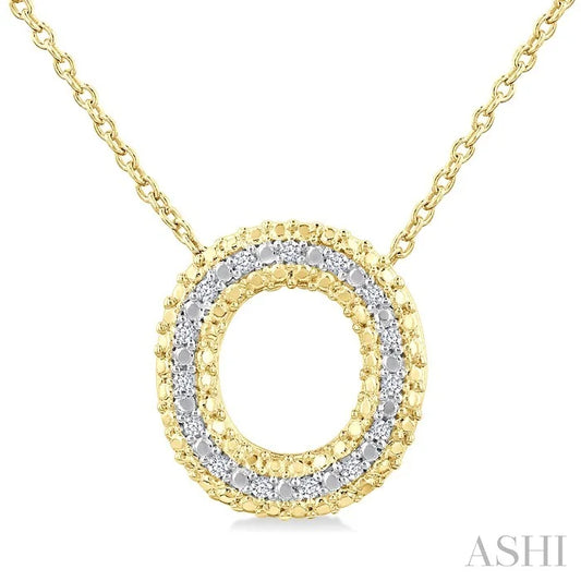 Gold Vermeil Bubble 'O' Initial Diamond Pendant