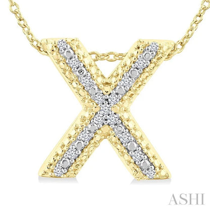 Gold Vermeil Bubble 'X' Initial Diamond Pendant