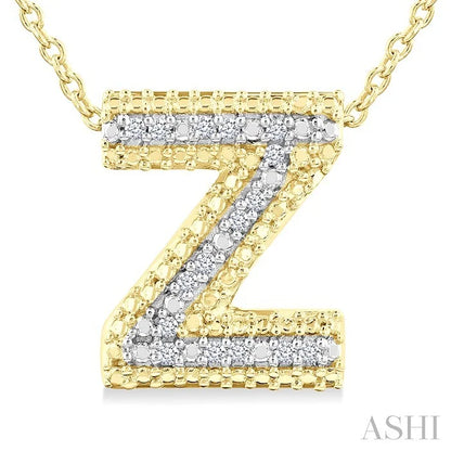 Gold Vermeil Bubble 'Z' Initial Diamond Pendant