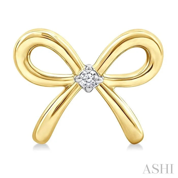 Gold Vermeil Bow Diamond Fashion Earrings