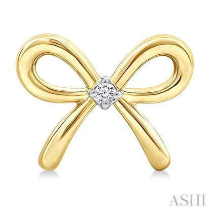 Gold Vermeil Bow Diamond Fashion Earrings