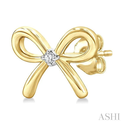 Gold Vermeil Bow Diamond Fashion Earrings