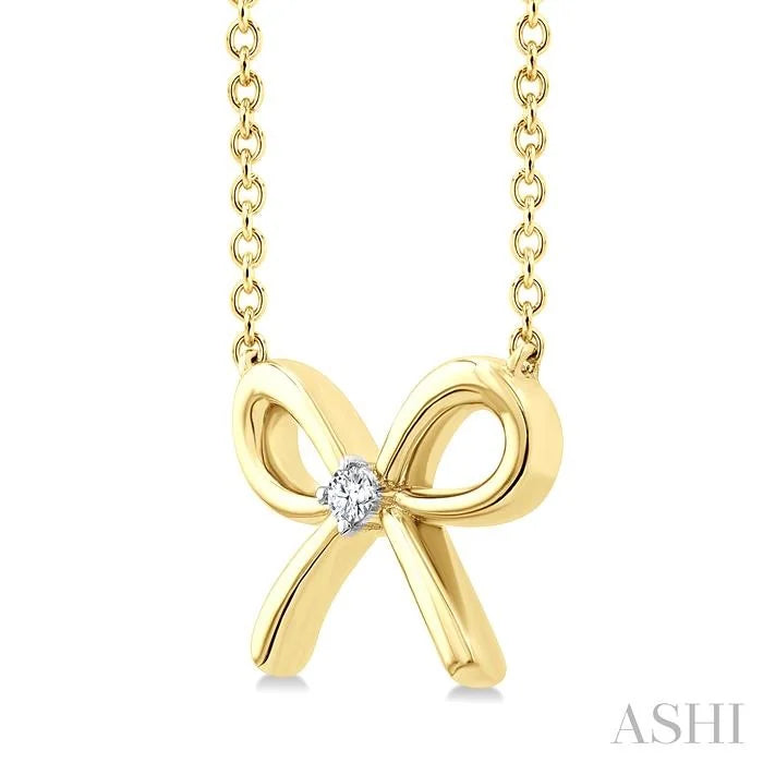 Gold Vermeil Bow Diamond Fashion Pendant